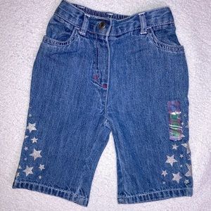 5/$20 NWT Gymboree 6/12m blue jean denim silver stars